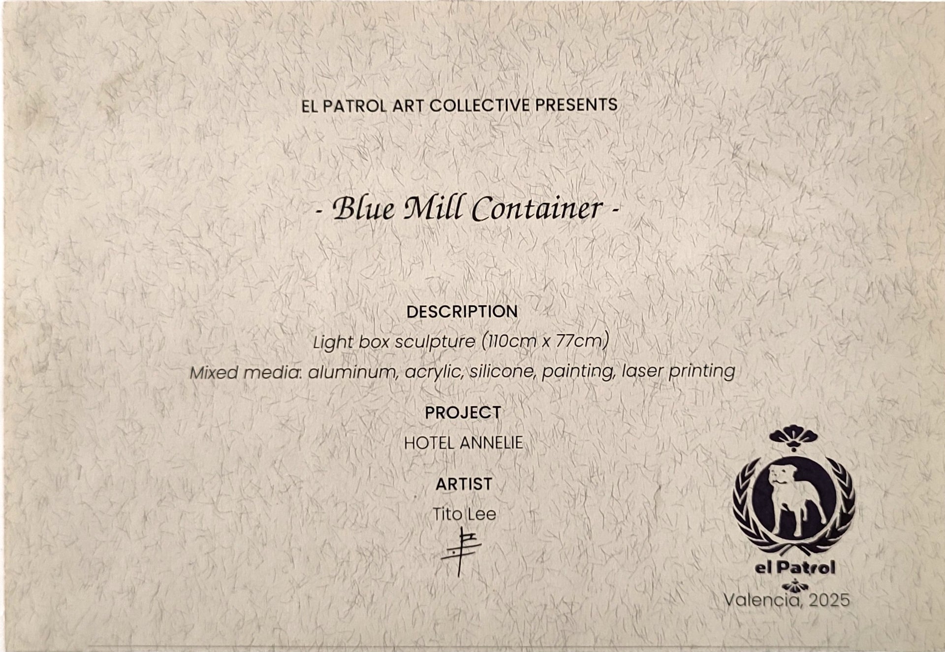 Blue Mill Container Sculpture